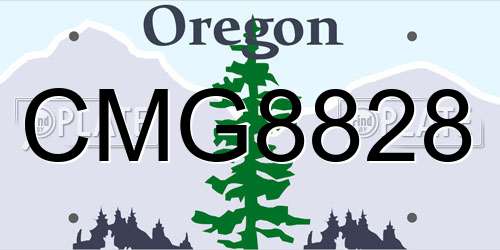 CMG8828 Oregon License Plate
