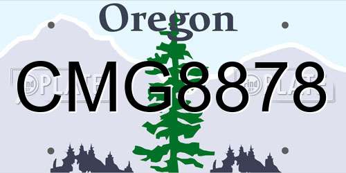 CMG8878 Oregon License Plate