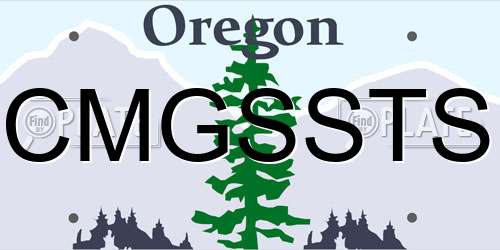 CMGSSTS Oregon License Plate