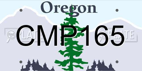 CMP165 Oregon License Plate