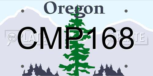 CMP168 Oregon License Plate