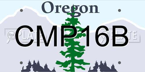 CMP16B Oregon License Plate