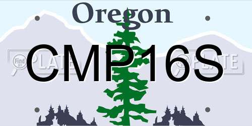 CMP16S Oregon License Plate