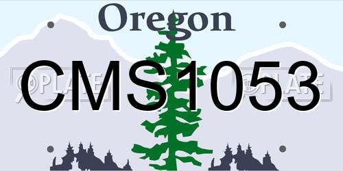 CMS1053 Oregon License Plate
