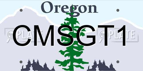 CMSGT1 Oregon License Plate