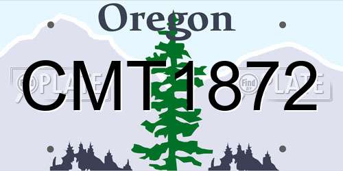 CMT1872 Oregon License Plate