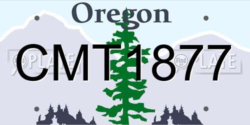 CMT1877 Oregon License Plate