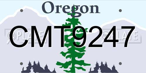 CMT9247 Oregon License Plate