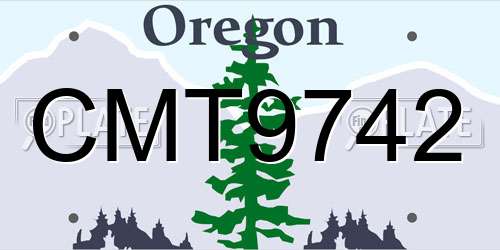 CMT9742 Oregon License Plate