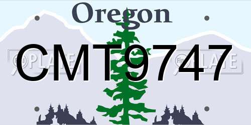 CMT9747 Oregon License Plate