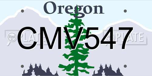 CMV547 Oregon License Plate