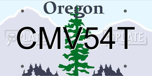 CMV54T Oregon License Plate