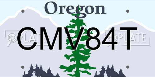 CMV84T Oregon License Plate