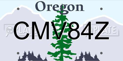 CMV84Z Oregon License Plate
