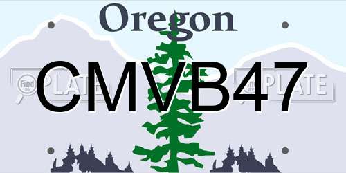 CMVB47 Oregon License Plate