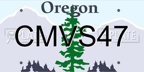 CMVS47 Oregon License Plate