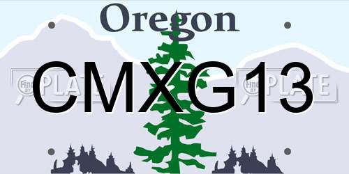 CMXG13 Oregon License Plate