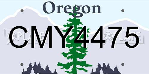 CMY4475 Oregon License Plate