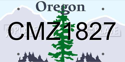 CMZ1827 Oregon License Plate
