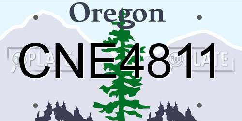 CNE4811 Oregon License Plate
