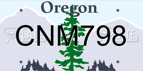 CNM798 Oregon License Plate
