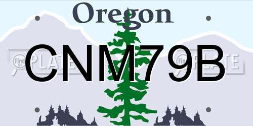 CNM79B Oregon License Plate