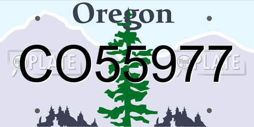 CO55977 Oregon License Plate