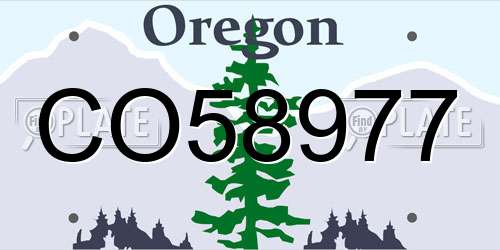 CO58977 Oregon License Plate