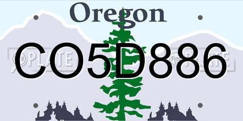 CO5D886 Oregon License Plate