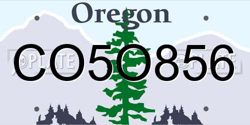 CO5O856 Oregon License Plate