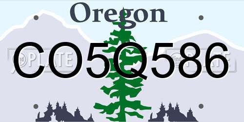 CO5Q586 Oregon License Plate