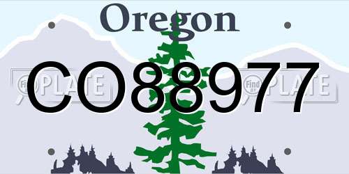 CO88977 Oregon License Plate