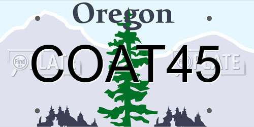 COAT45 Oregon License Plate