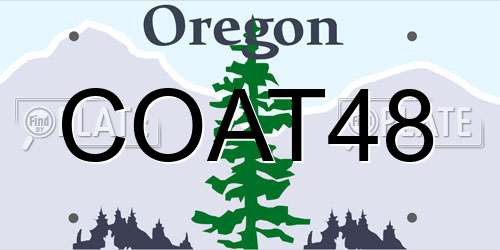 COAT48 Oregon License Plate