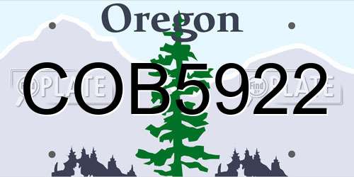 COB5922 Oregon License Plate