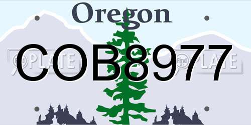 COB8977 Oregon License Plate