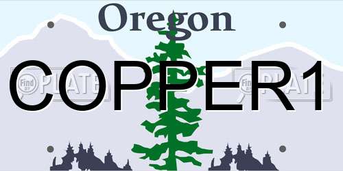 COPPER1 Oregon License Plate