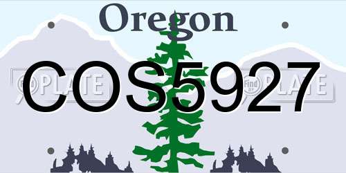 COS5927 Oregon License Plate