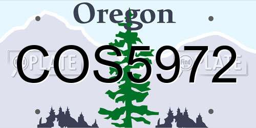 COS5972 Oregon License Plate