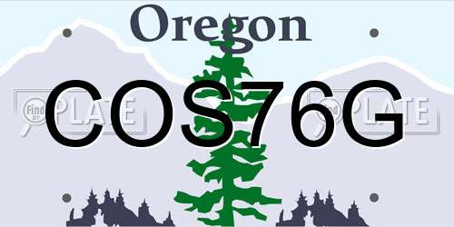 COS76G Oregon License Plate