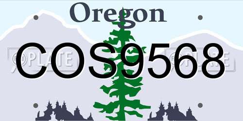 COS9568 Oregon License Plate