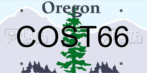 COST66 Oregon License Plate