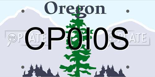 CP0I0S Oregon License Plate