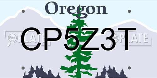 CP5Z3T Oregon License Plate