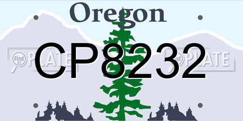 CP8232 Oregon License Plate