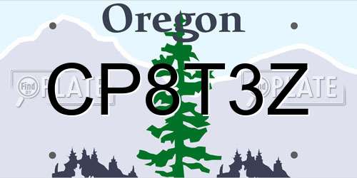 CP8T3Z Oregon License Plate