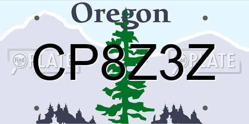 CP8Z3Z Oregon License Plate