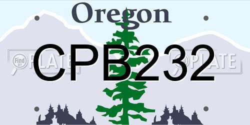 CPB232 Oregon License Plate