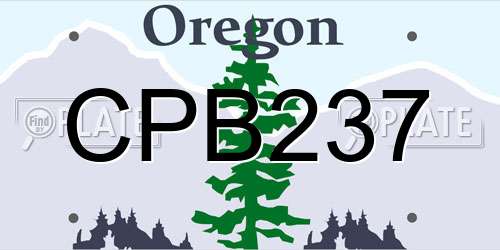 CPB237 Oregon License Plate