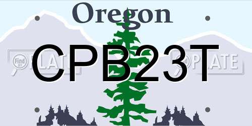 CPB23T Oregon License Plate